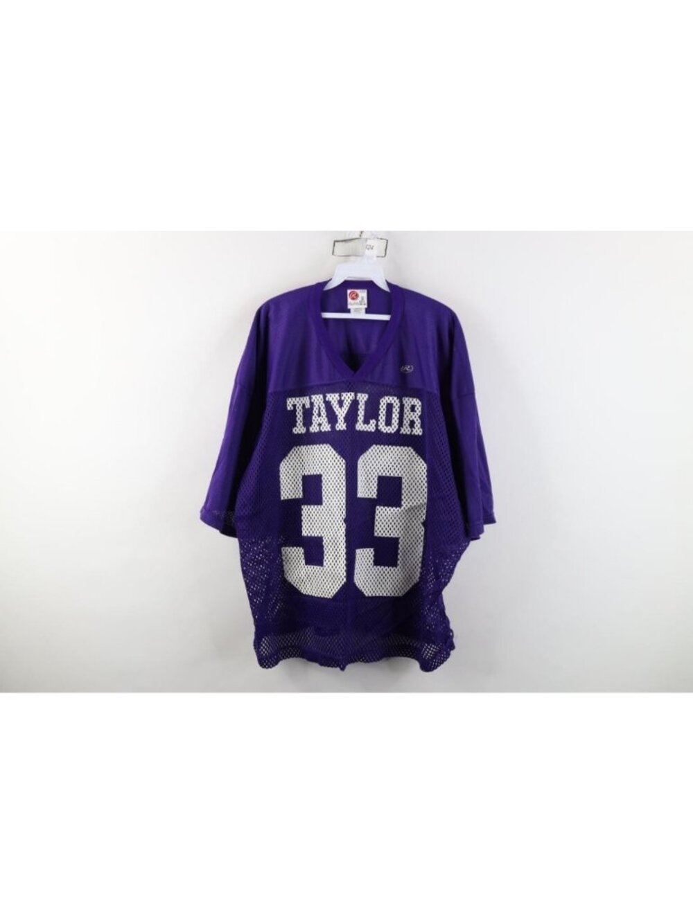Vintage 90s Rawlings Mens 2XL Distressed Cropped Mesh Football Jersey Purple USA